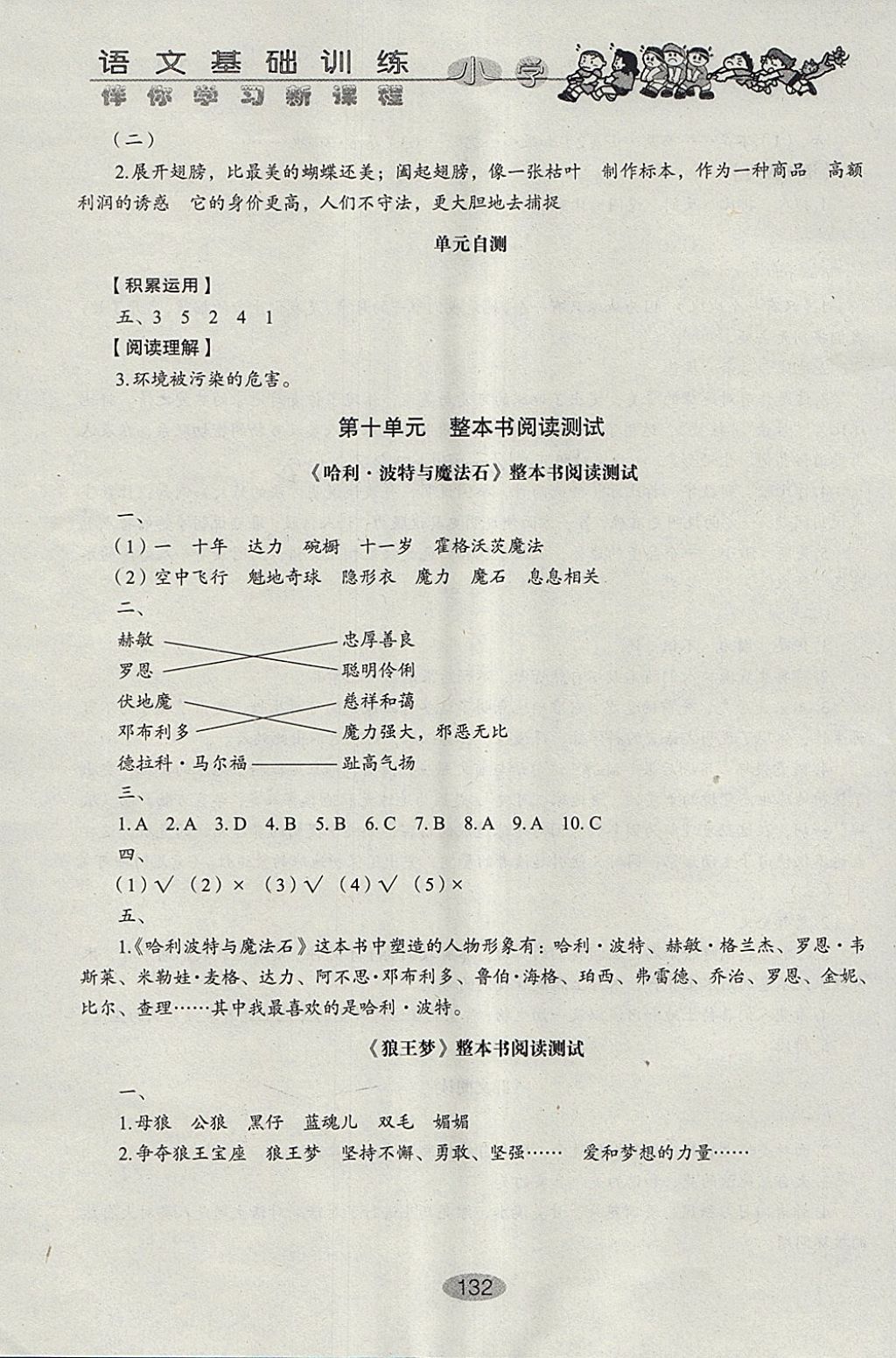 2018年小學(xué)語文基礎(chǔ)訓(xùn)練四年級下冊五四制山東教育出版社 參考答案第14頁