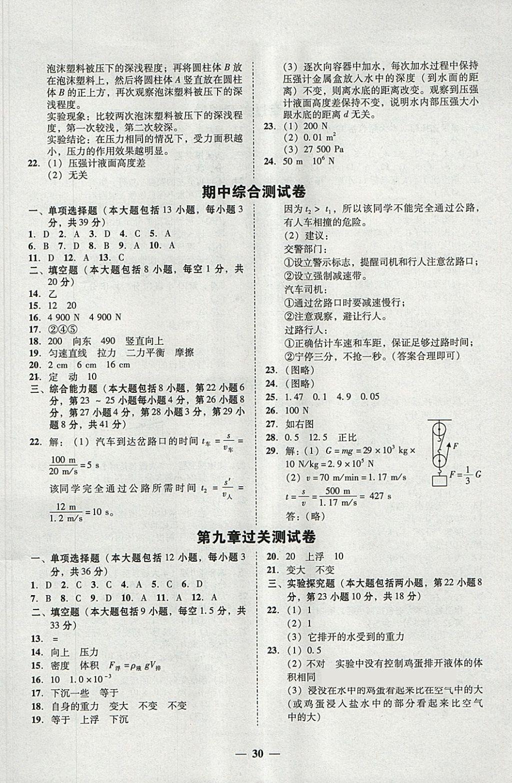 2018年南粵學(xué)典學(xué)考精練八年級(jí)物理下冊(cè)粵滬版 參考答案第2頁(yè)