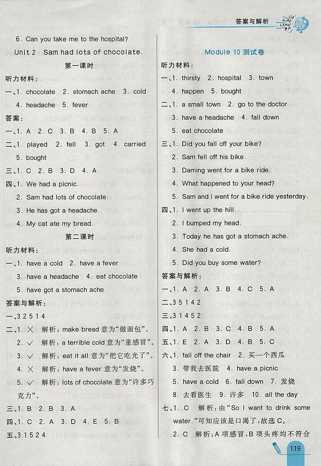 2018年七彩練霸四年級英語下冊外研版 參考答案第27頁