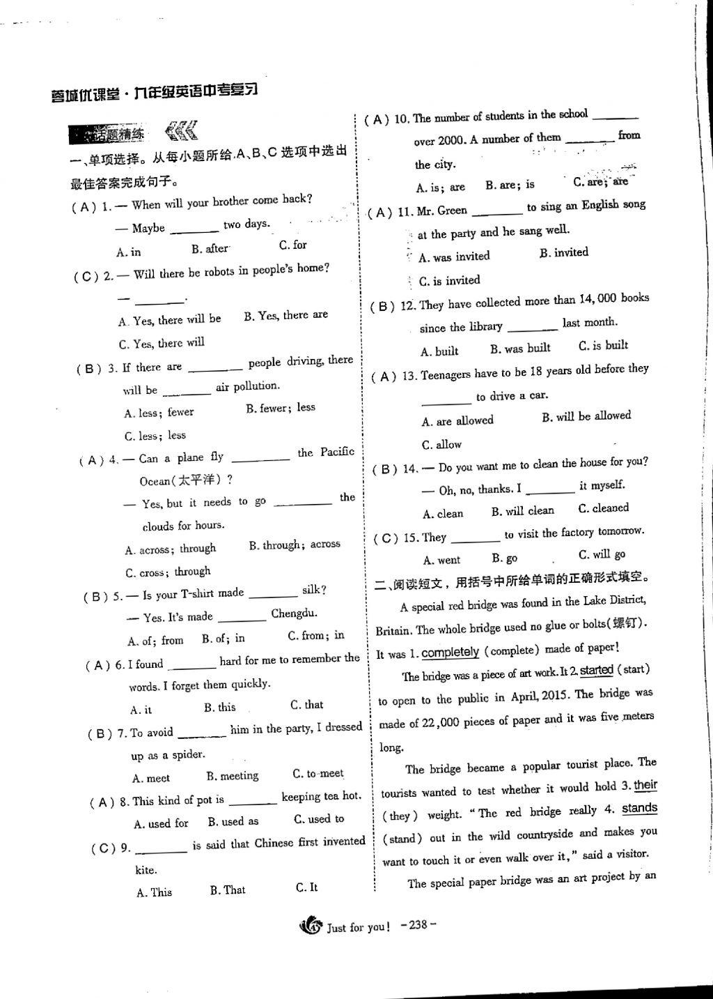 2018年蓉城优课堂给力A加九年级英语中考复习 第10页