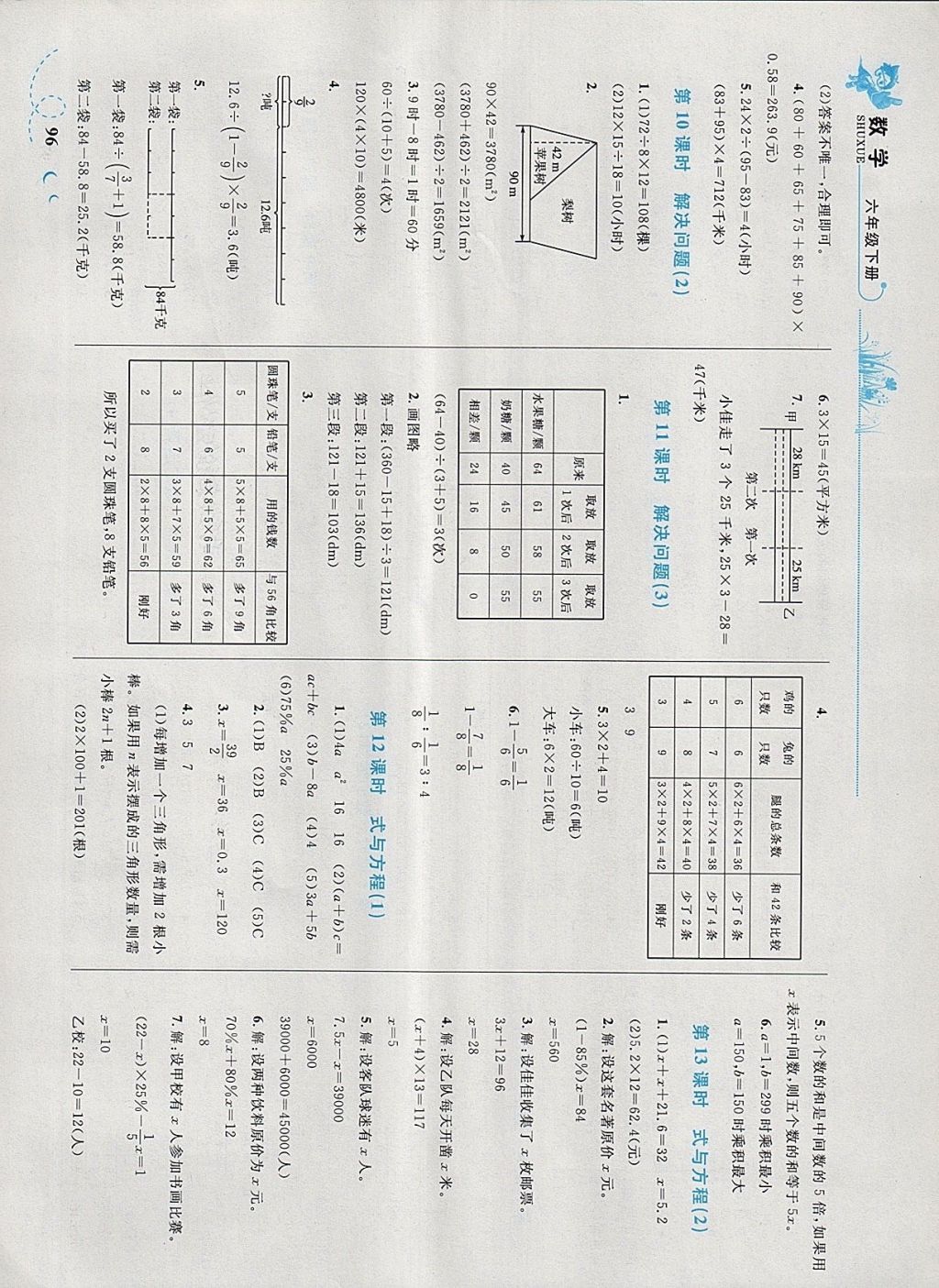 2018年小学同步学考优化设计小超人作业本六年级数学下册苏教版 参考答案第14页