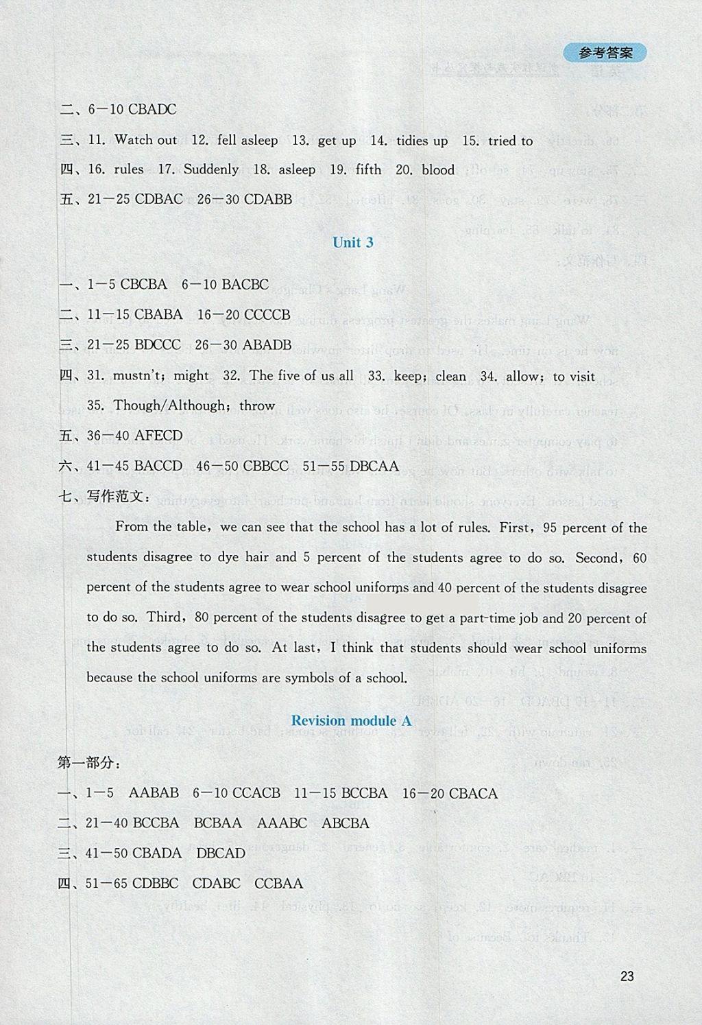 2018年新課程實踐與探究叢書九年級英語下冊外研版 參考答案第23頁