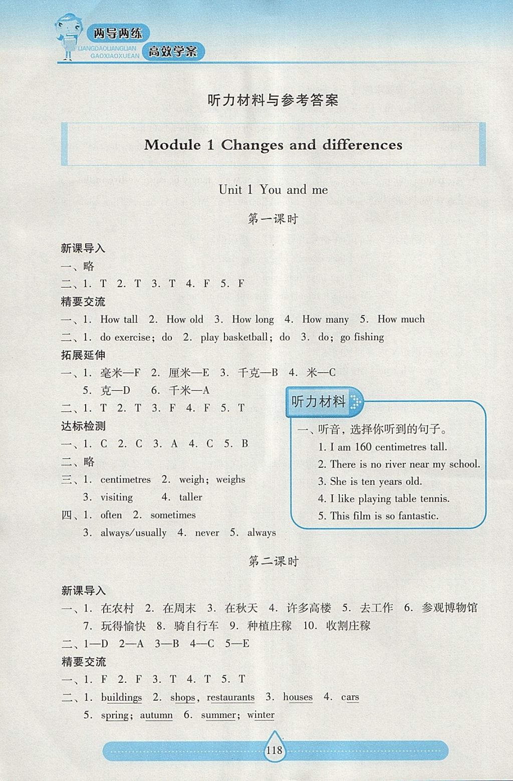 2018年新課標(biāo)兩導(dǎo)兩練高效學(xué)案六年級(jí)英語下冊(cè)上教版 參考答案第1頁(yè)