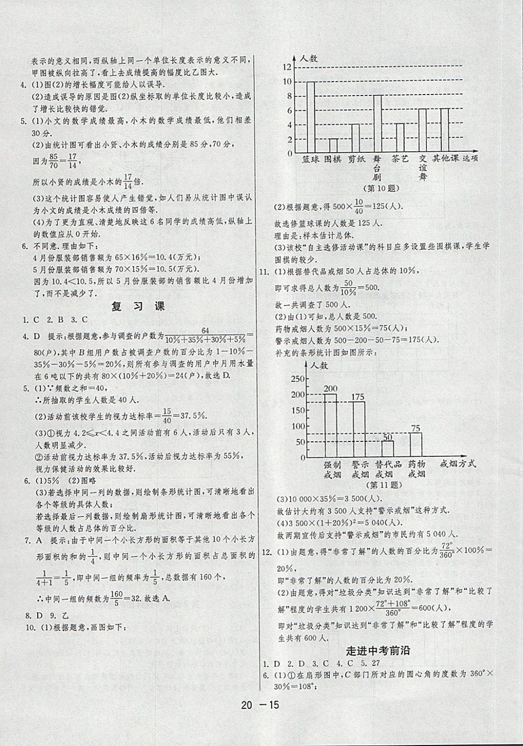 2018年1课3练单元达标测试六年级数学下册鲁教版五四制 参考答案第15页