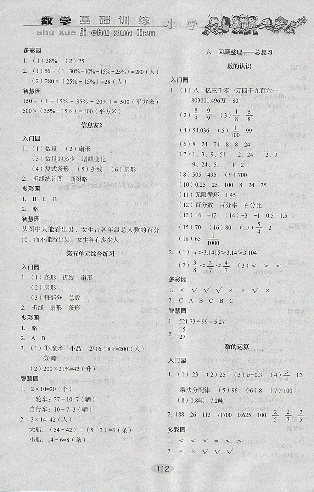 2018年小學(xué)基礎(chǔ)訓(xùn)練六年級(jí)數(shù)學(xué)下冊(cè)青島版山東教育出版社 參考答案第6頁(yè)