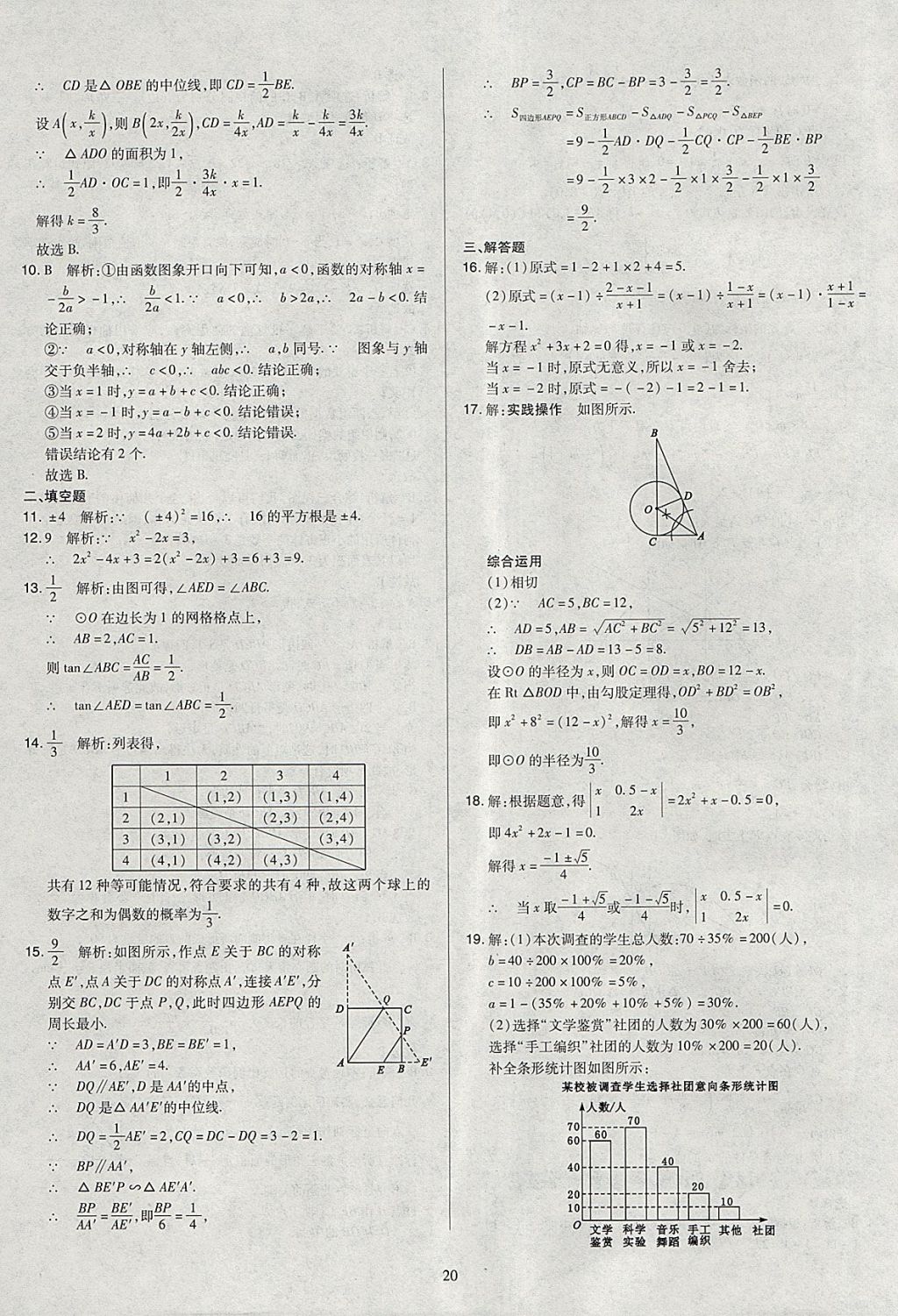 2018年金點(diǎn)名卷山西省中考訓(xùn)練卷數(shù)學(xué) 參考答案第20頁(yè)