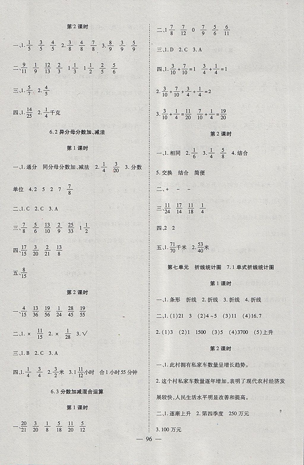 2018年黃岡新課堂五年級(jí)數(shù)學(xué)下冊(cè)人教版 參考答案第8頁(yè)