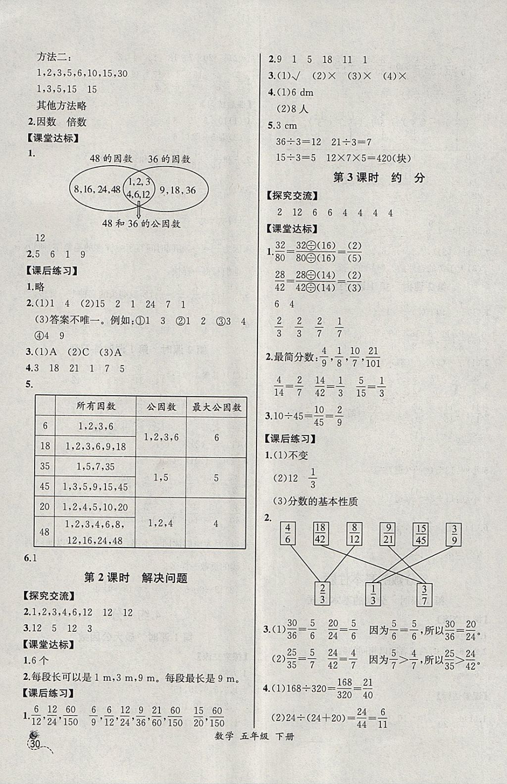 2018年同步導(dǎo)學(xué)案課時(shí)練五年級(jí)數(shù)學(xué)下冊(cè)人教版河北專版 參考答案第8頁(yè)