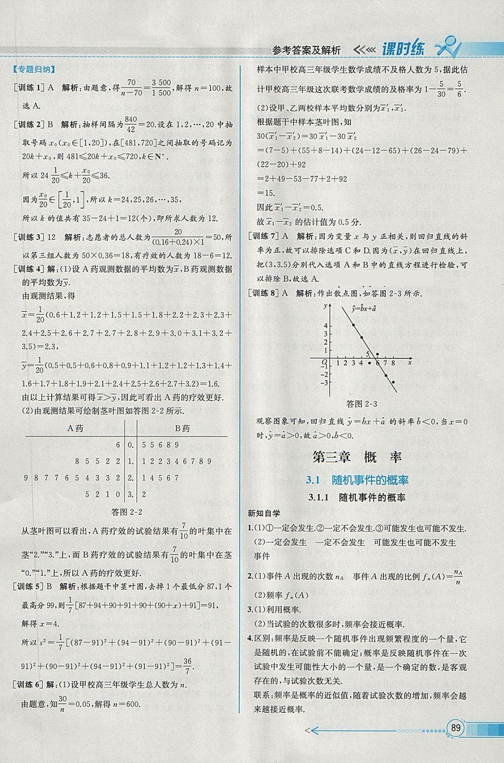 2018年同步導(dǎo)學(xué)案課時(shí)練數(shù)學(xué)必修3人教A版 參考答案第21頁