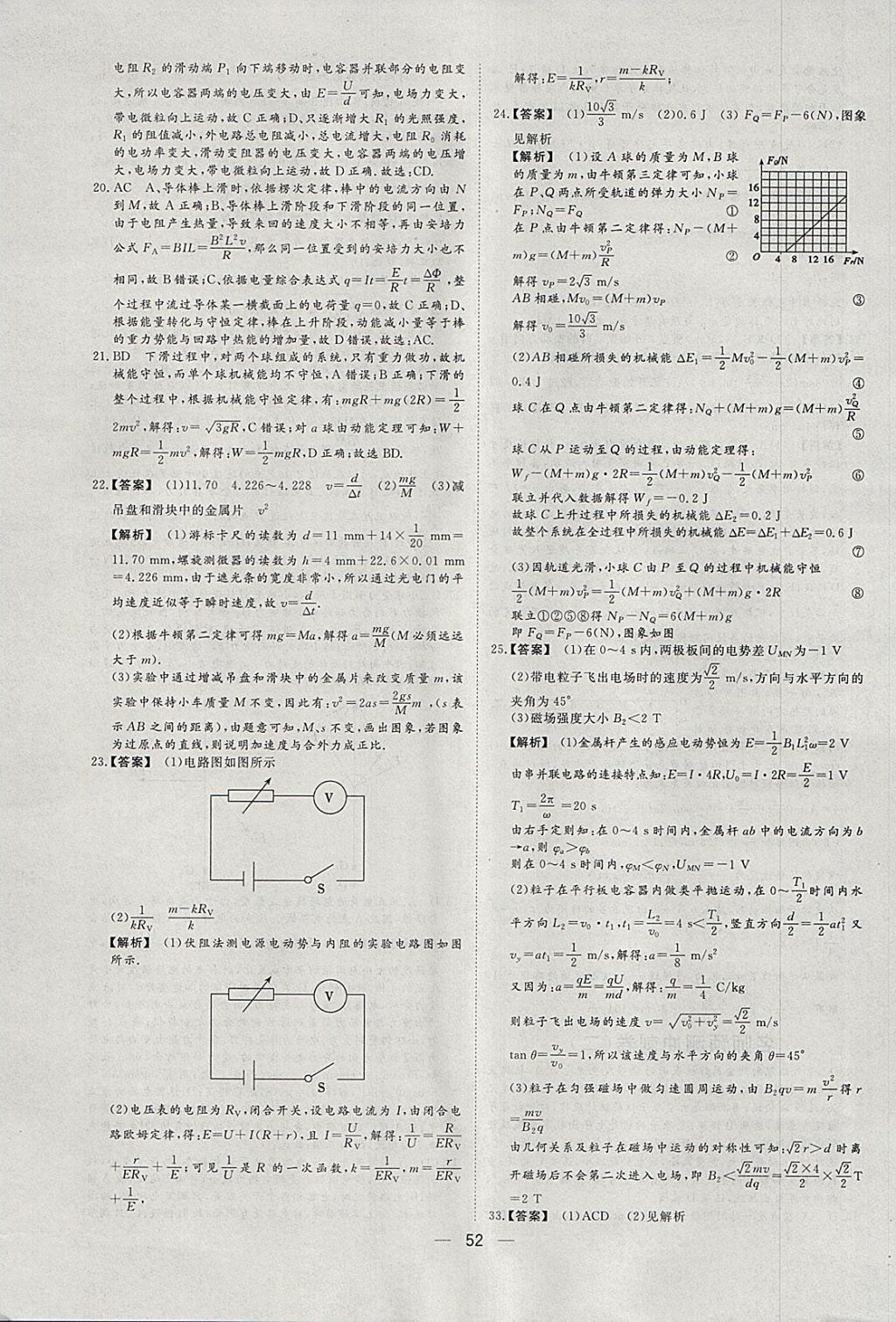 2018年168套全國(guó)名校試題優(yōu)化重組卷物理 參考答案第51頁(yè)