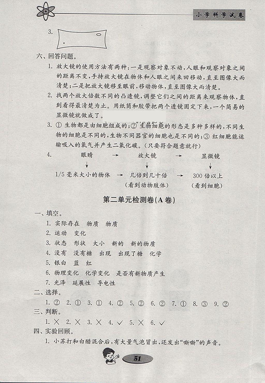 2018年金鑰匙小學(xué)科學(xué)試卷六年級(jí)下冊(cè)教科版 參考答案第3頁