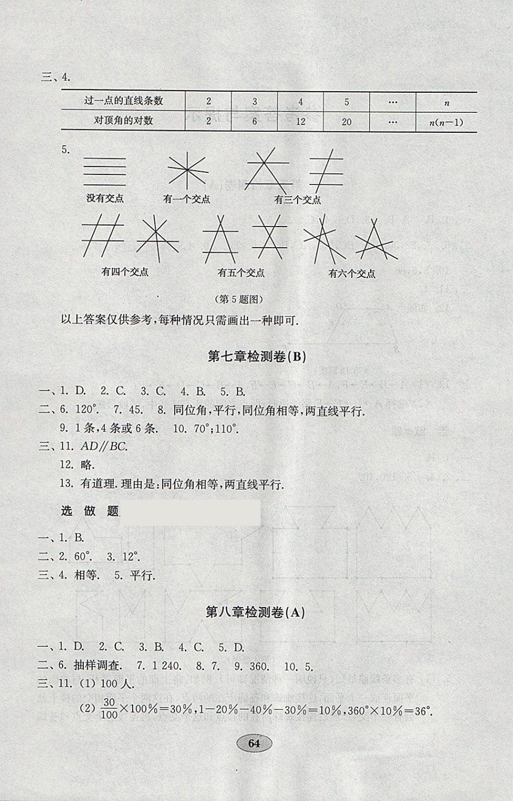 2018年金钥匙数学试卷六年级下册鲁教版五四制 参考答案第4页