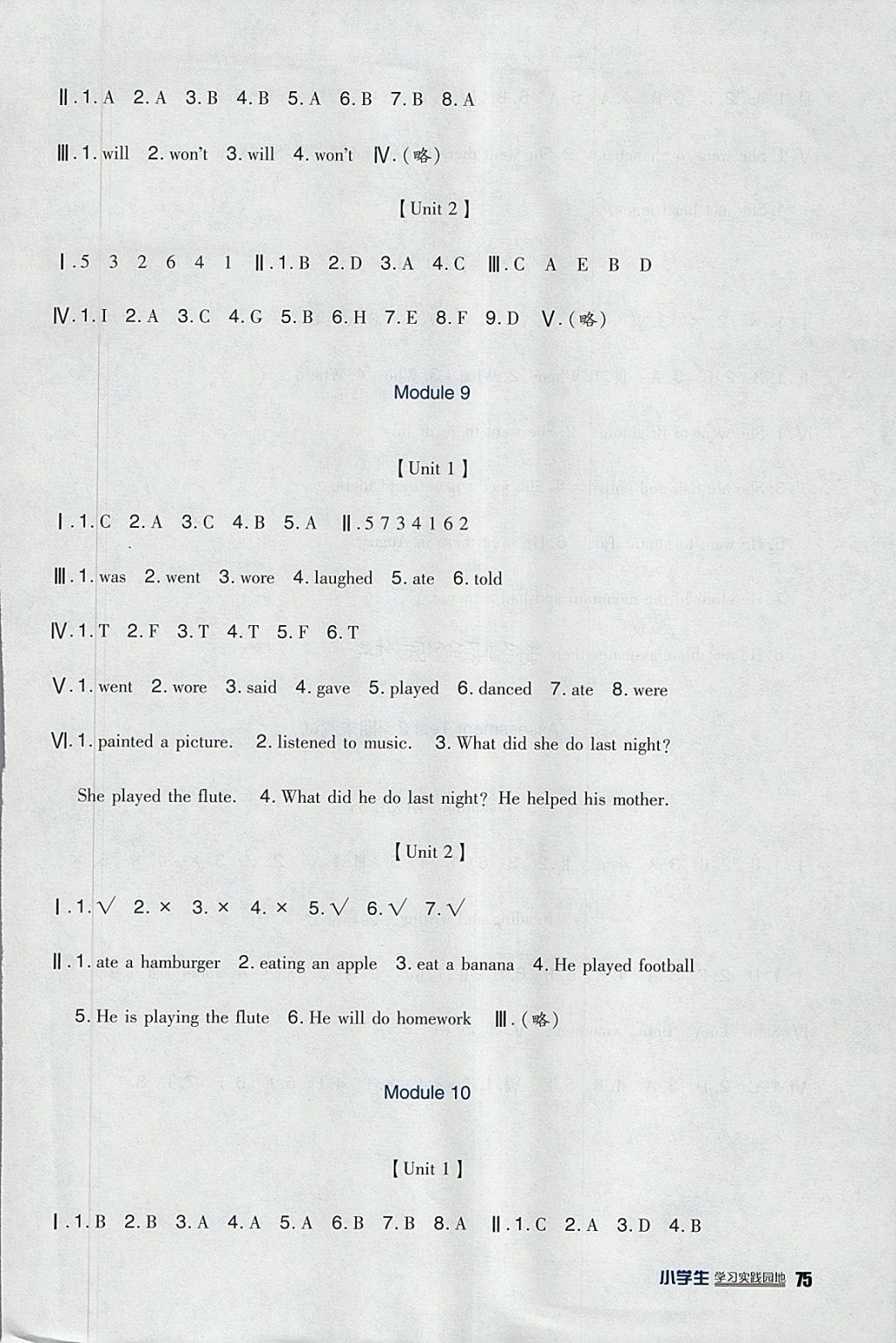 2018年小學(xué)生學(xué)習(xí)實(shí)踐園地五年級(jí)英語(yǔ)下冊(cè)外研版一起 參考答案第11頁(yè)