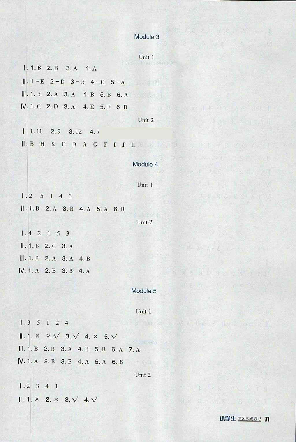 2018年小學(xué)生學(xué)習(xí)實(shí)踐園地一年級(jí)英語(yǔ)下冊(cè)外研版一起 參考答案第7頁(yè)