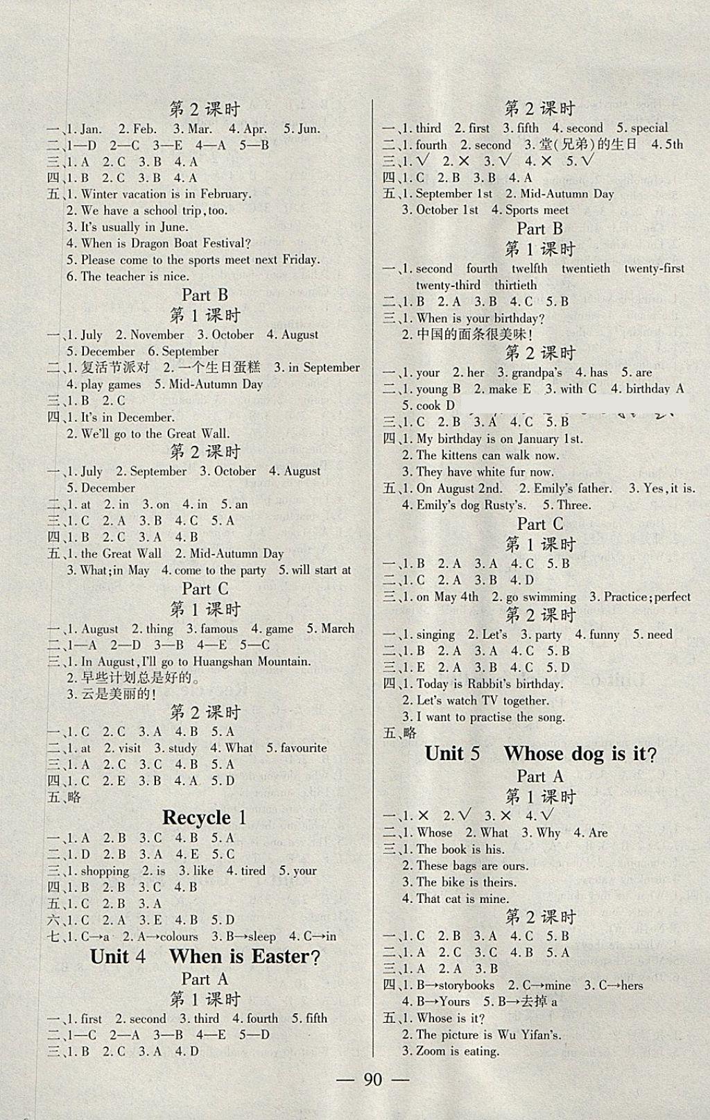 2018年博正圖書(shū)自主課堂五年級(jí)英語(yǔ)下冊(cè)人教版 參考答案第2頁(yè)