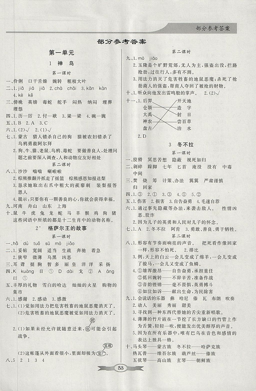 2018年同步導(dǎo)學(xué)與優(yōu)化訓(xùn)練五年級(jí)語(yǔ)文下冊(cè)語(yǔ)文S版 參考答案第1頁(yè)