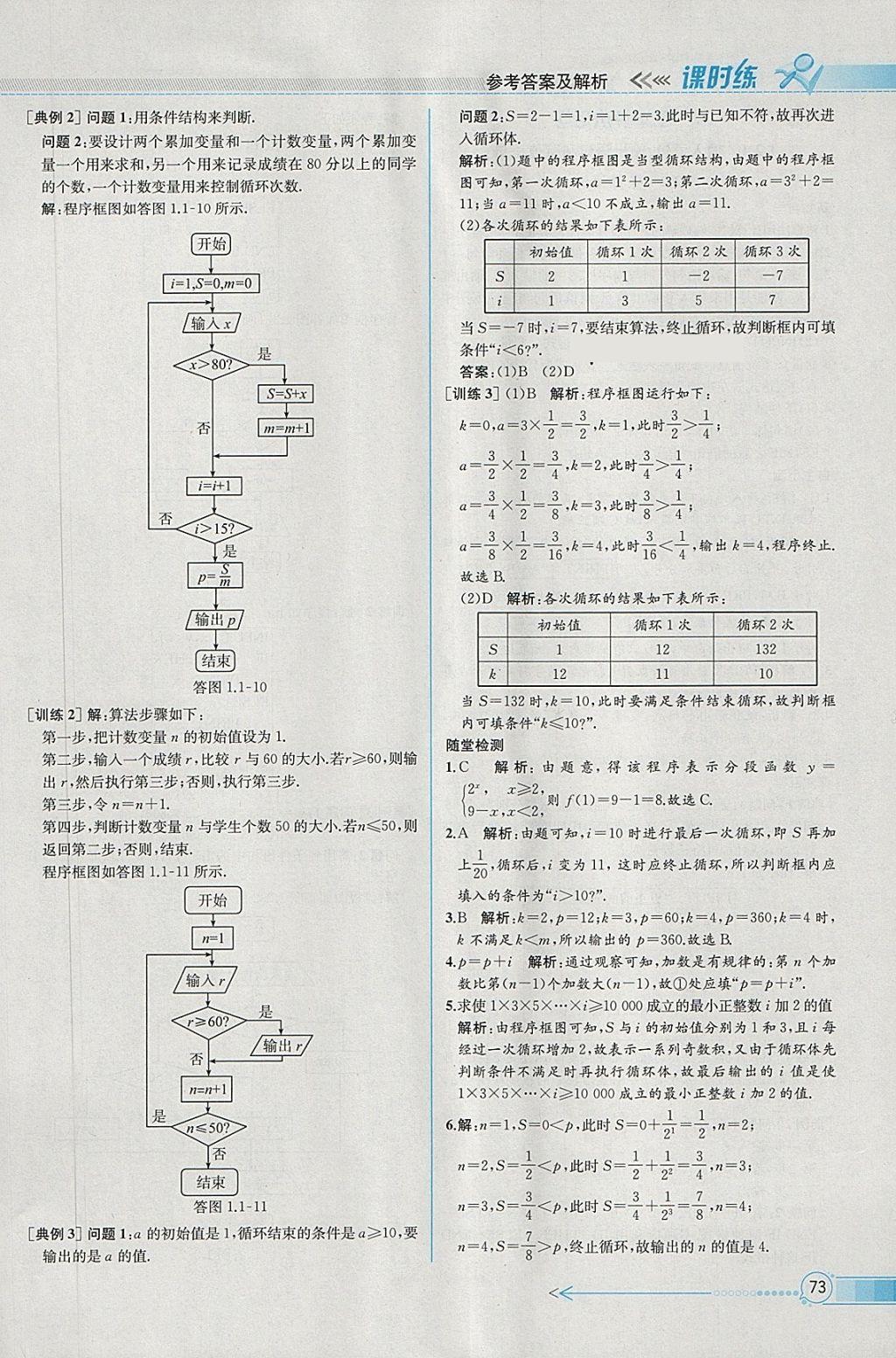 2018年同步導(dǎo)學(xué)案課時(shí)練數(shù)學(xué)必修3人教A版 參考答案第5頁