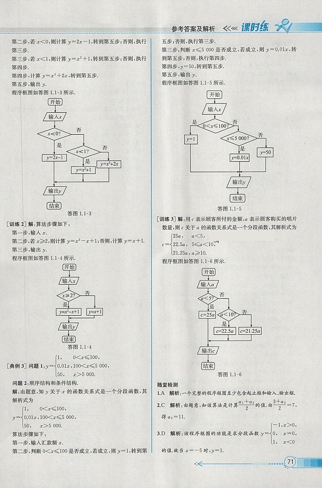 2018年同步導學案課時練數(shù)學必修3人教A版 參考答案第3頁