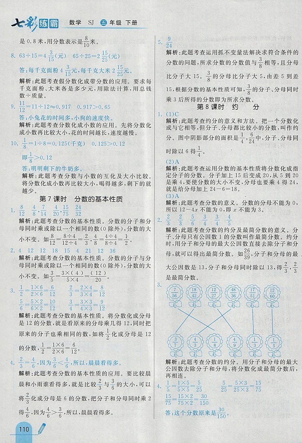 2018年七彩練霸五年級數(shù)學(xué)下冊蘇教版 參考答案第22頁