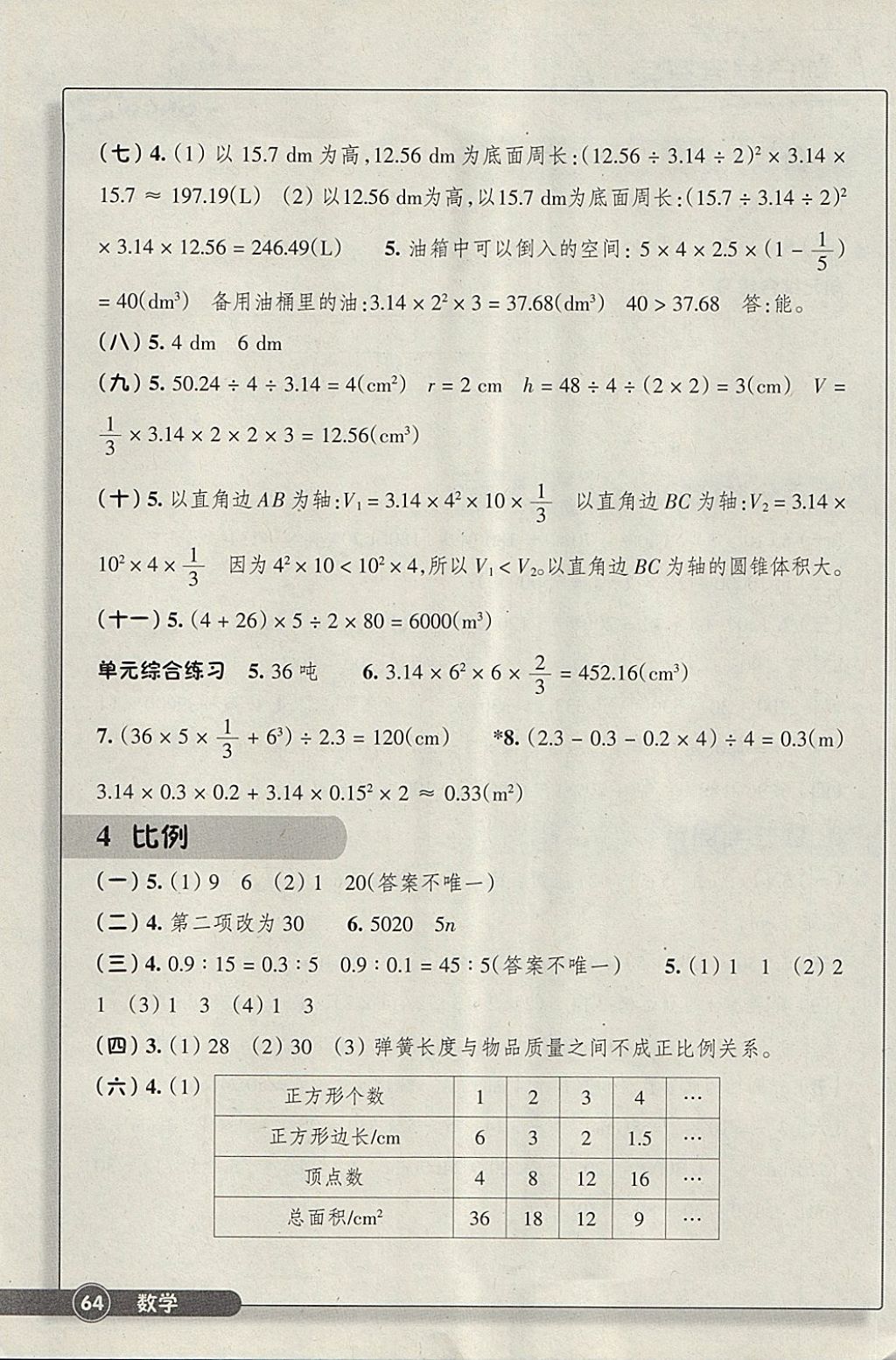 2018年同步練習(xí)六年級(jí)數(shù)學(xué)下冊(cè)人教版浙江教育出版社 參考答案第2頁(yè)