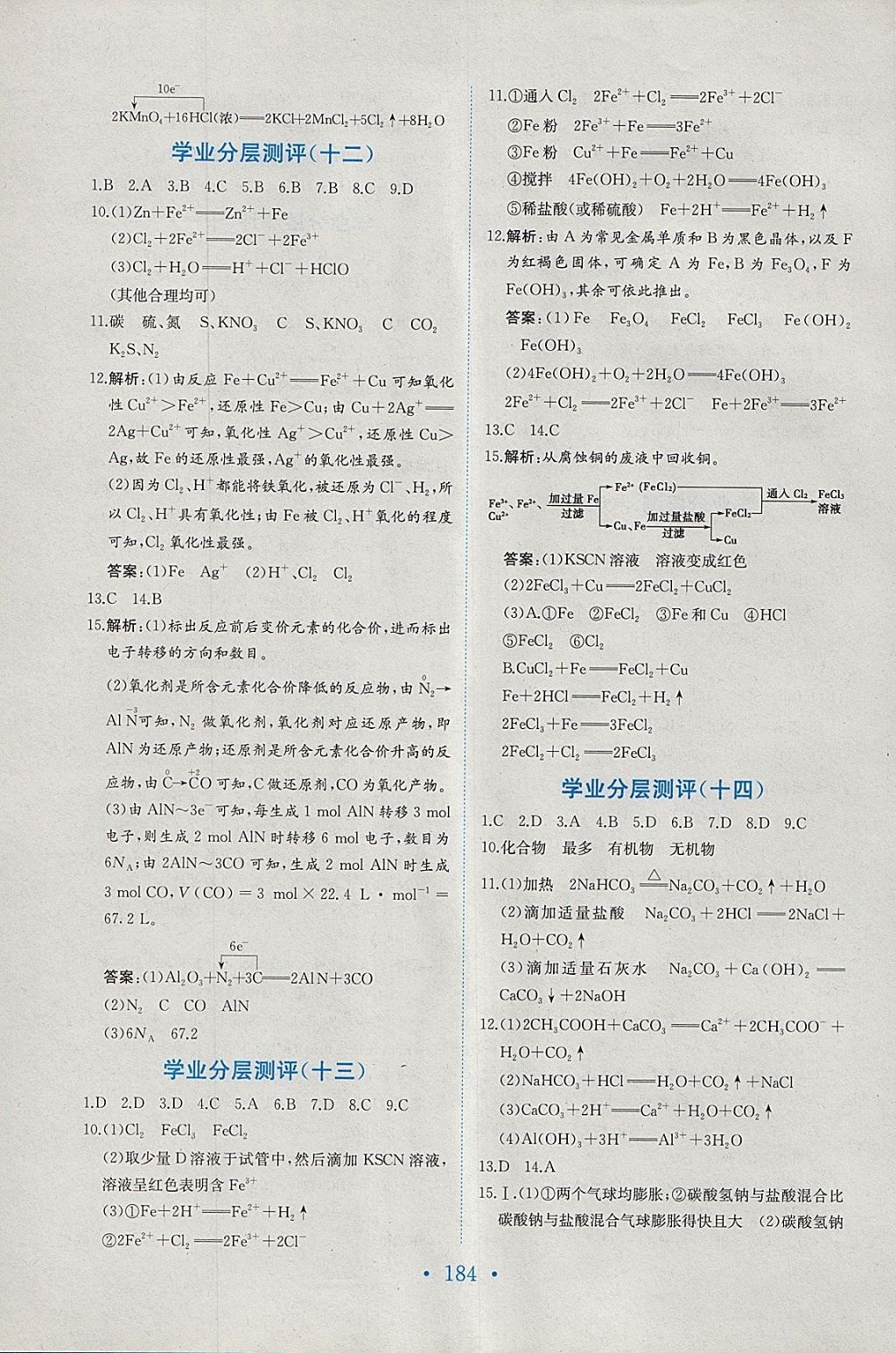 2018年新編高中同步作業(yè)化學(xué)必修1魯科版 參考答案第22頁