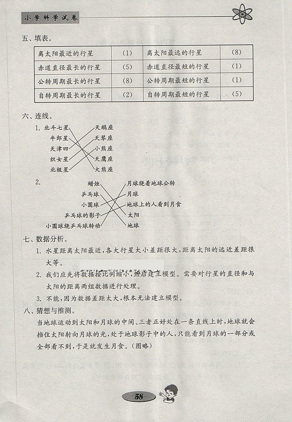 2018年金钥匙小学科学试卷六年级下册教科版 参考答案第10页