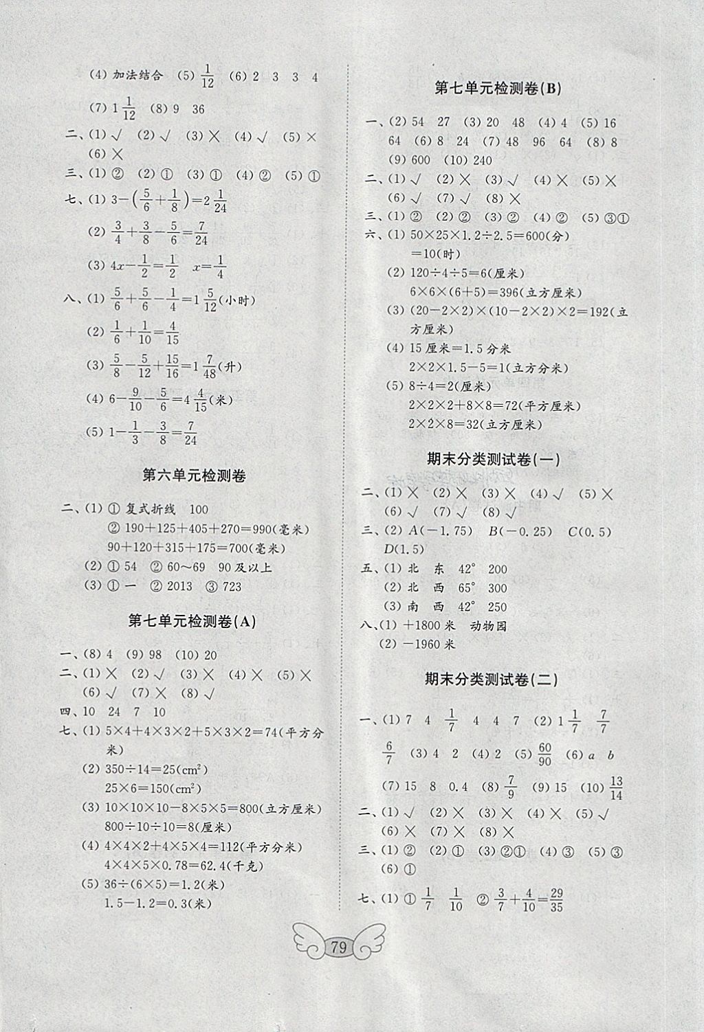 2018年金钥匙小学数学试卷五年级下册青岛版 参考答案第3页