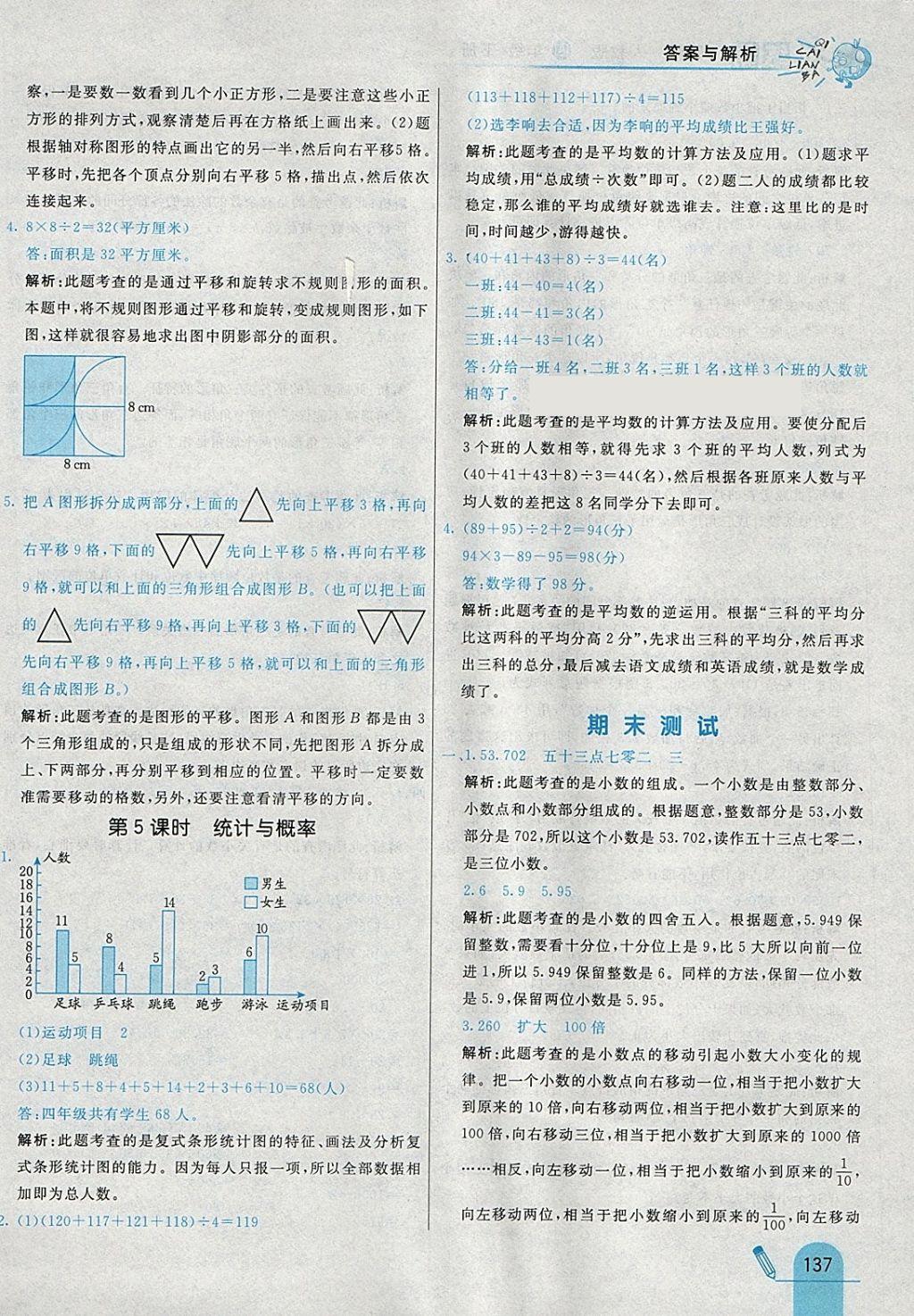 2018年七彩練霸四年級(jí)數(shù)學(xué)下冊(cè)人教版 參考答案第53頁(yè)