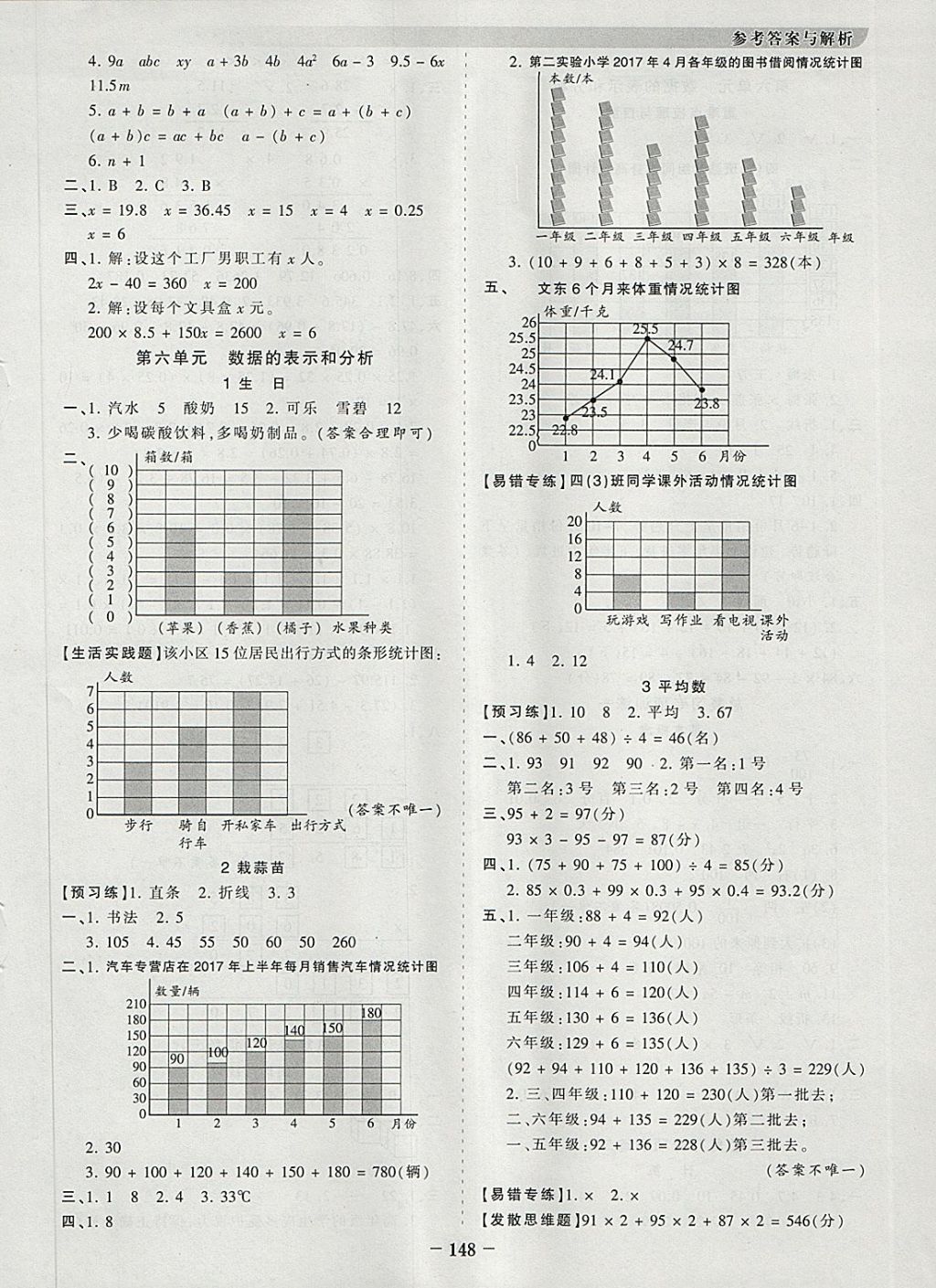 2018年王朝霞德才兼备作业创新设计四年级数学下册北师大版 参考答案第8页