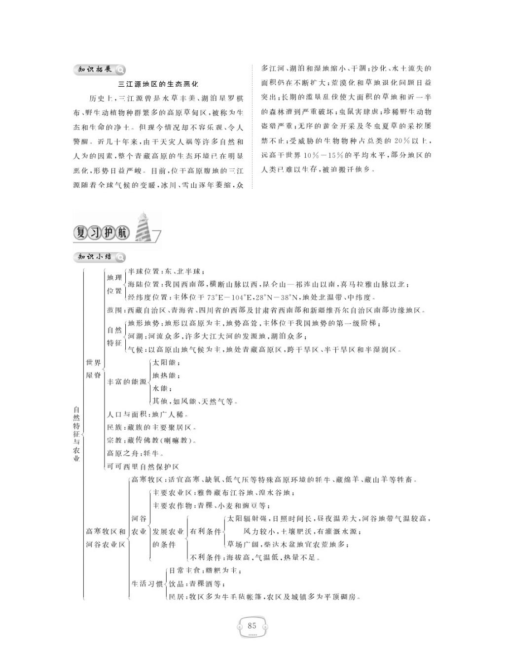 2018年領(lǐng)航新課標練習(xí)冊八年級地理下冊人教版 參考答案第85頁