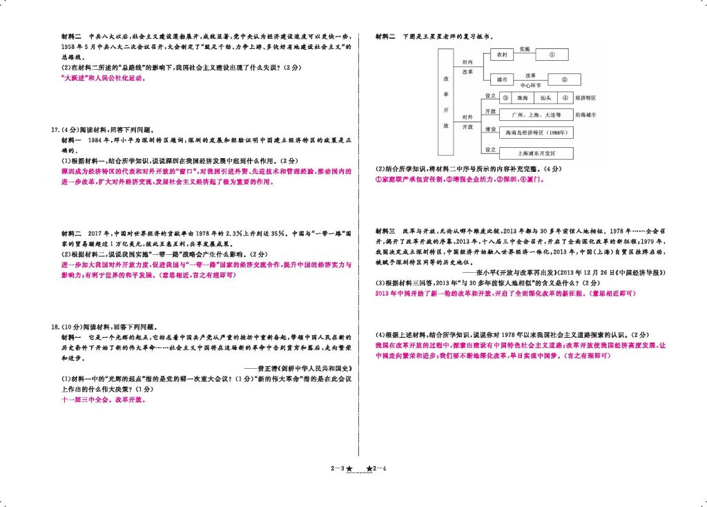 2018年領(lǐng)航新課標(biāo)練習(xí)冊(cè)八年級(jí)歷史下冊(cè)人教版 測(cè)試卷第4頁(yè)