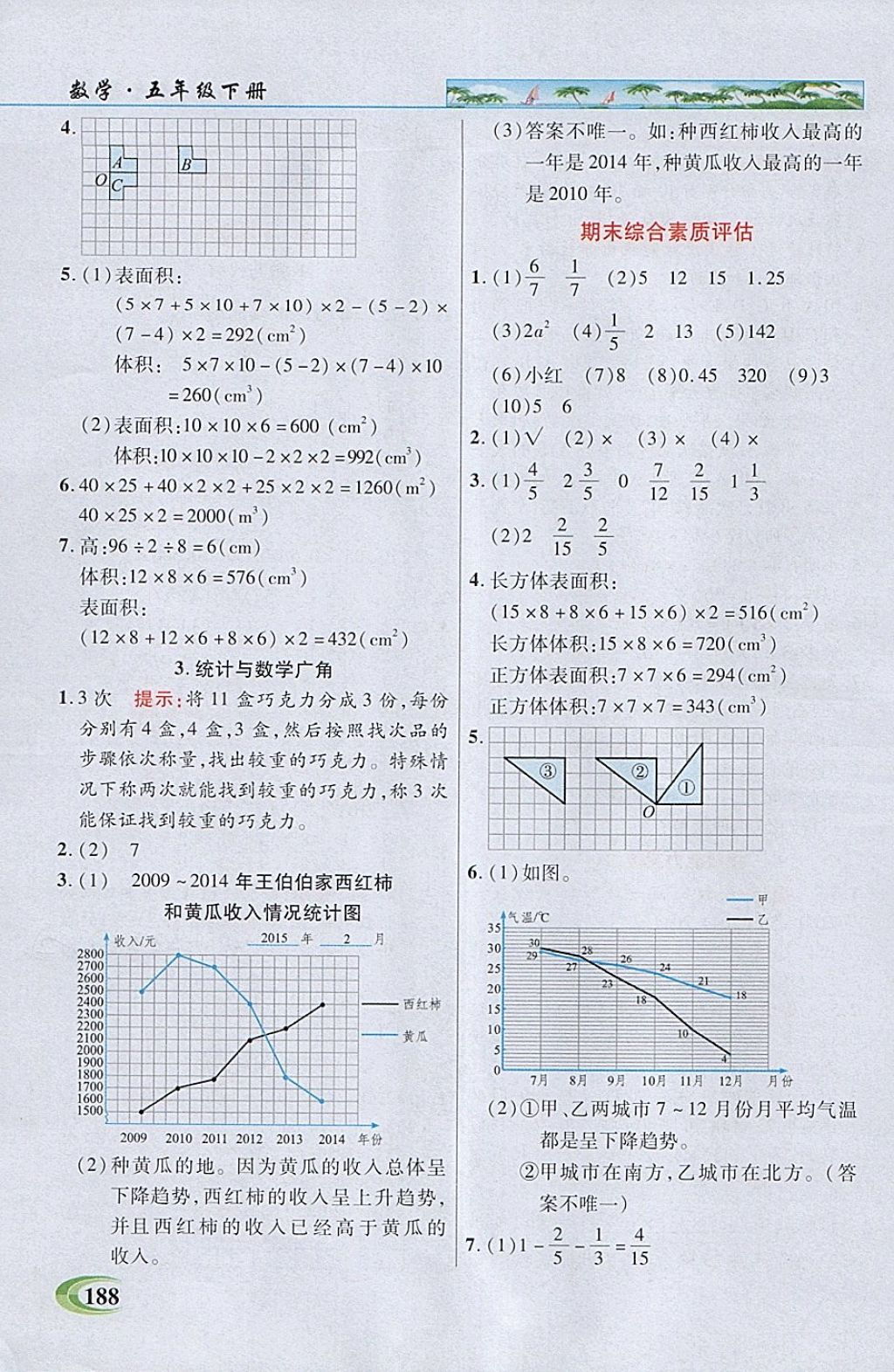 2018年引探练创英才教程五年级数学下册人教版 参考答案第13页