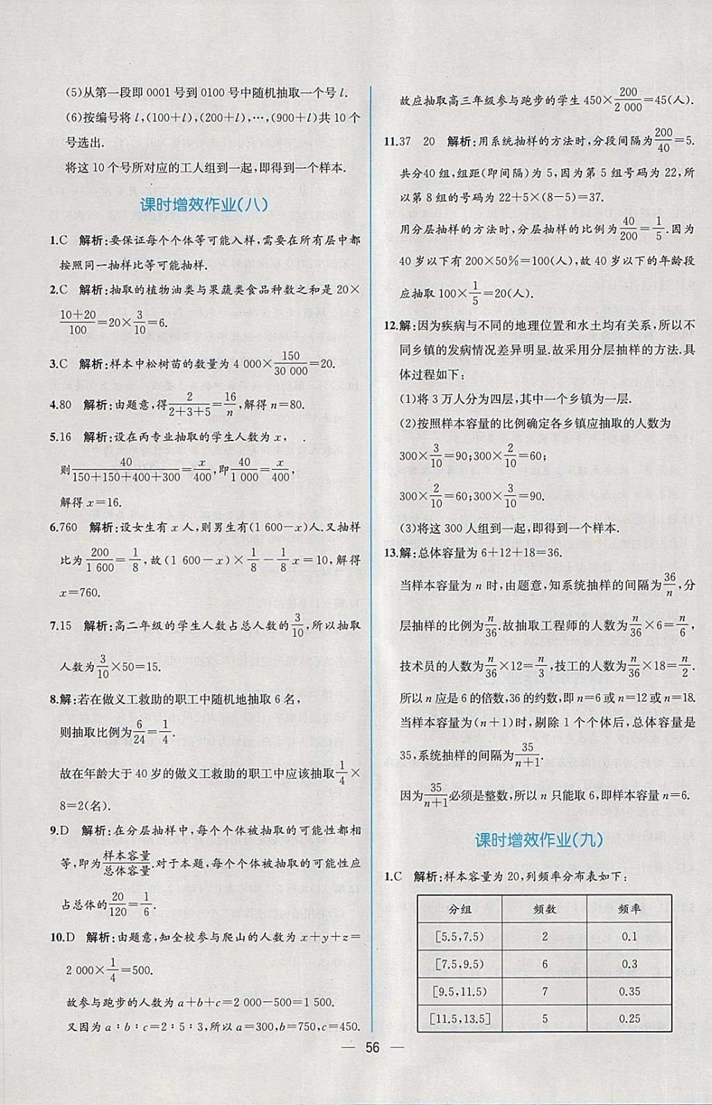 2018年同步導(dǎo)學(xué)案課時練數(shù)學(xué)必修3人教A版 課時增效作業(yè)答案第8頁