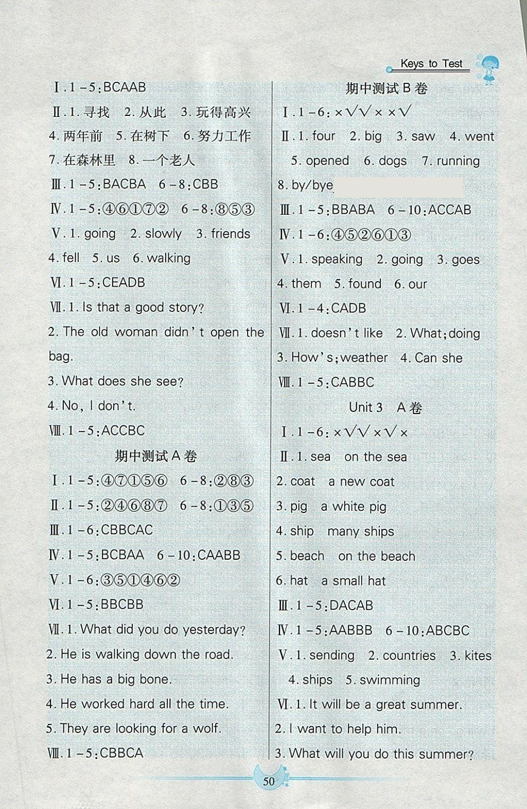 2018年成功一號名卷天下六年級英語下冊滬教版一起 參考答案第2頁