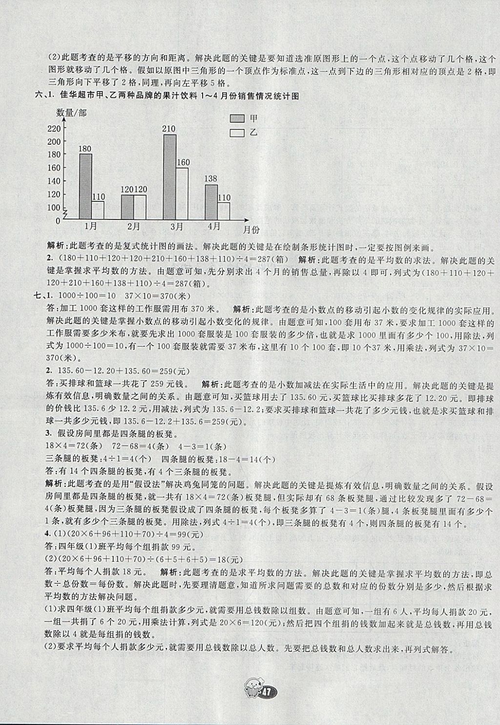 2018年七彩練霸四年級數(shù)學下冊人教版 期末模擬卷答案第15頁