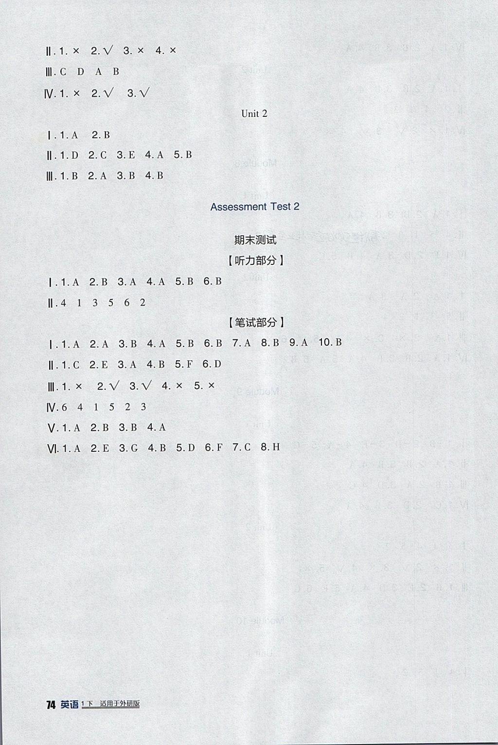 2018年小學(xué)生學(xué)習(xí)實(shí)踐園地一年級(jí)英語(yǔ)下冊(cè)外研版一起 參考答案第10頁(yè)