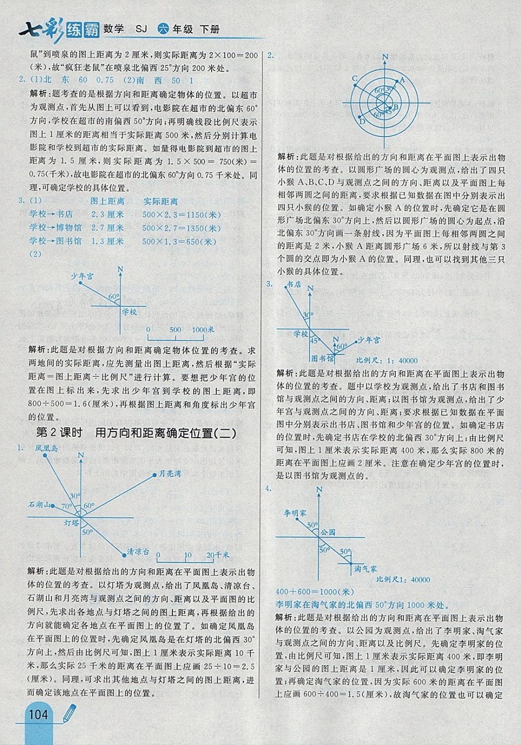 2018年七彩練霸六年級數(shù)學(xué)下冊蘇教版 參考答案第20頁