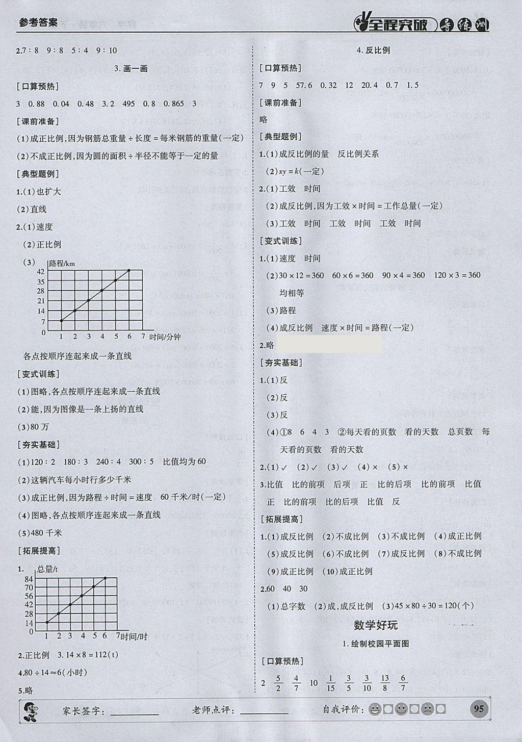 2018年状元坊全程突破导练测六年级数学下册北师大版 参考答案第8页