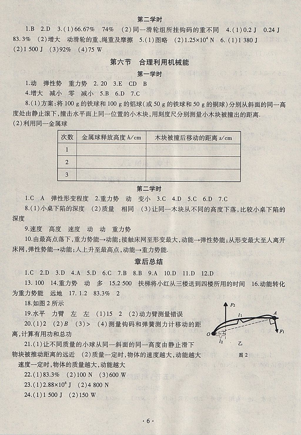 2018年同步学习八年级物理下册 参考答案第6页