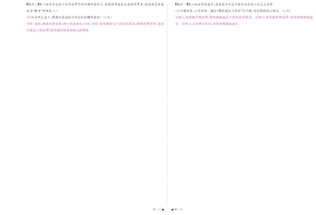 2018年領(lǐng)航新課標練習冊八年級道德與法治下冊人教版 測試卷第12頁