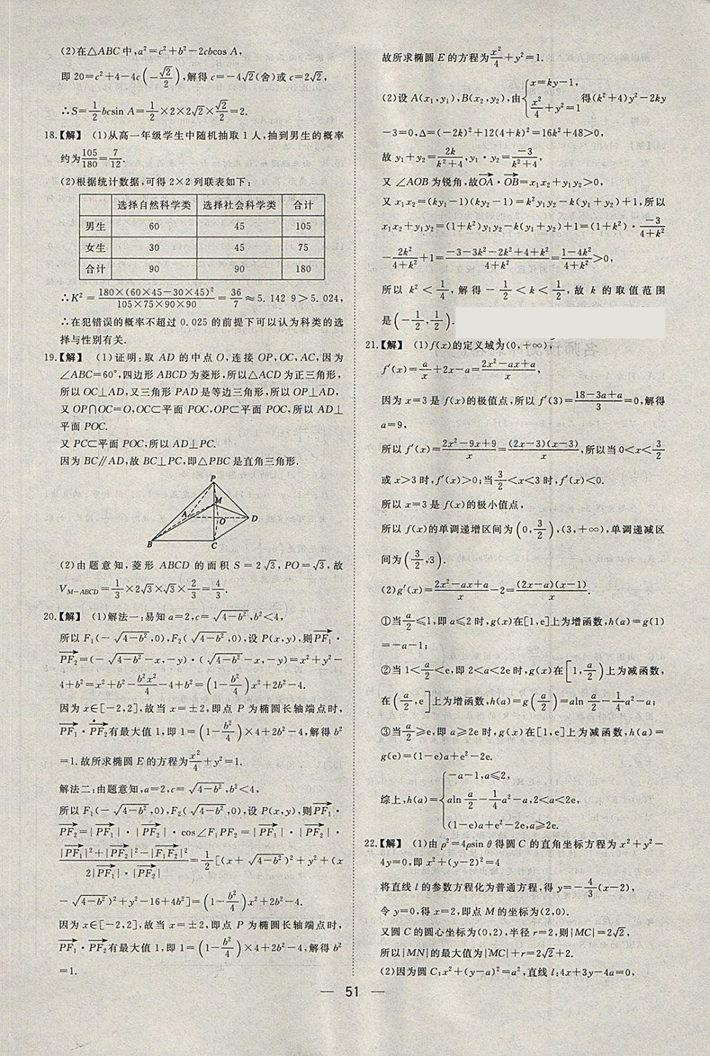 2018年168套全國名校試題優(yōu)化重組卷數(shù)學(xué)文科 參考答案第50頁