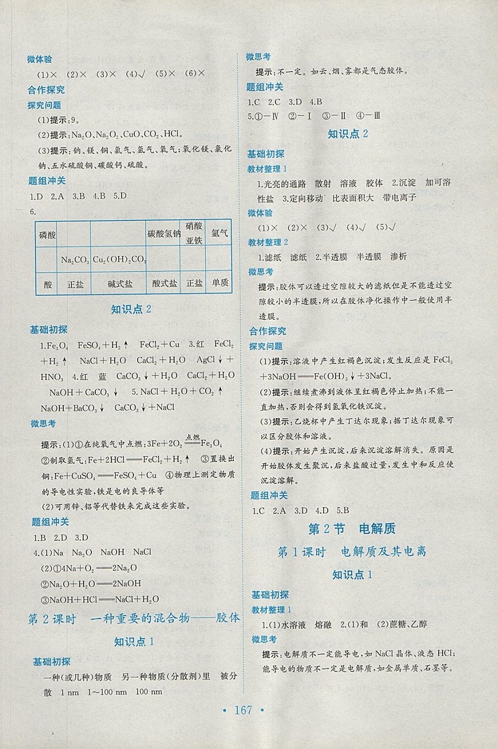 2018年新编高中同步作业化学必修1鲁科版 参考答案第5页