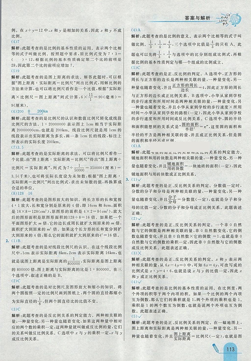 2018年七彩練霸六年級數(shù)學下冊人教版 參考答案第21頁