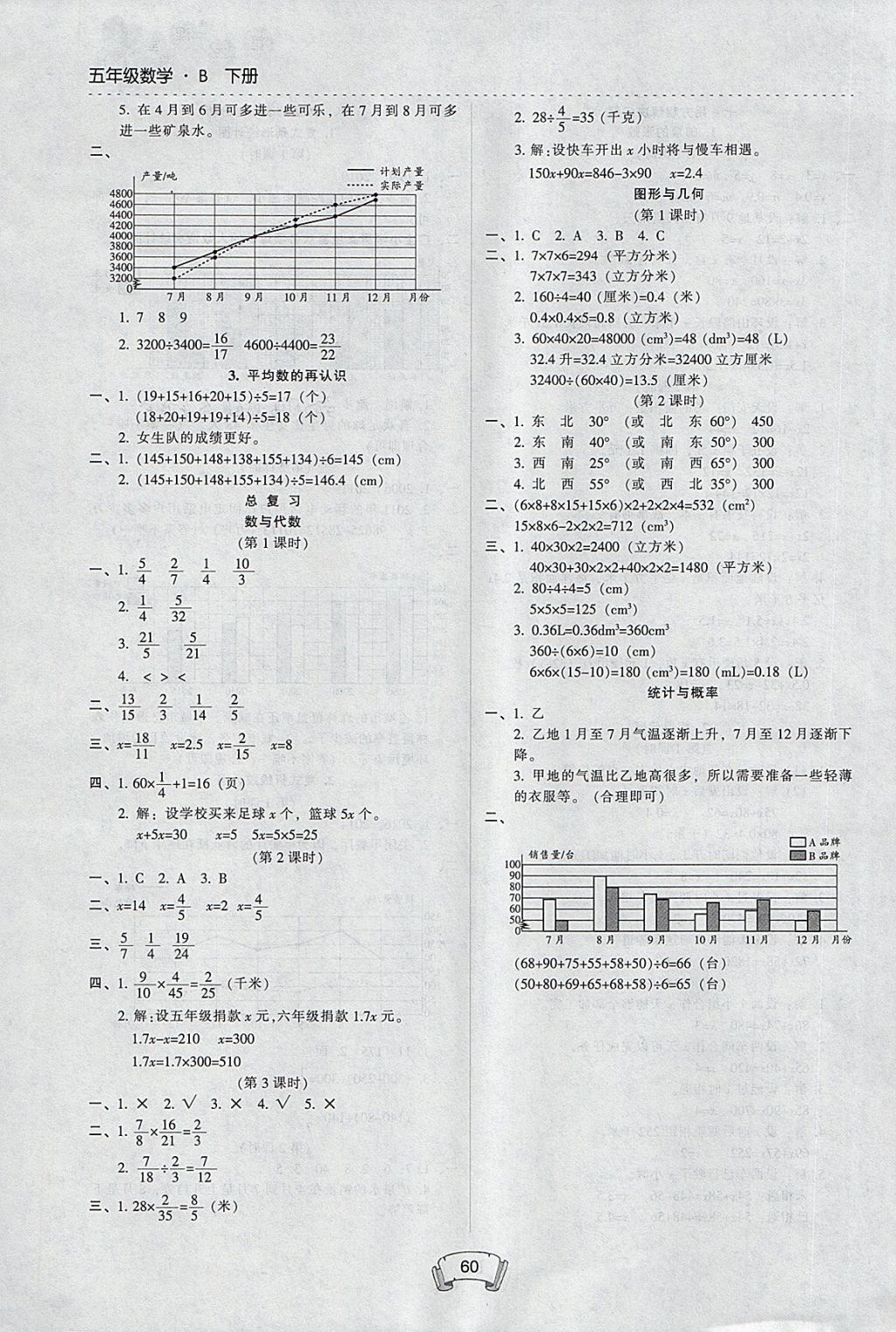 2018年第二課堂五年級數(shù)學(xué)下冊北師大版 參考答案第6頁