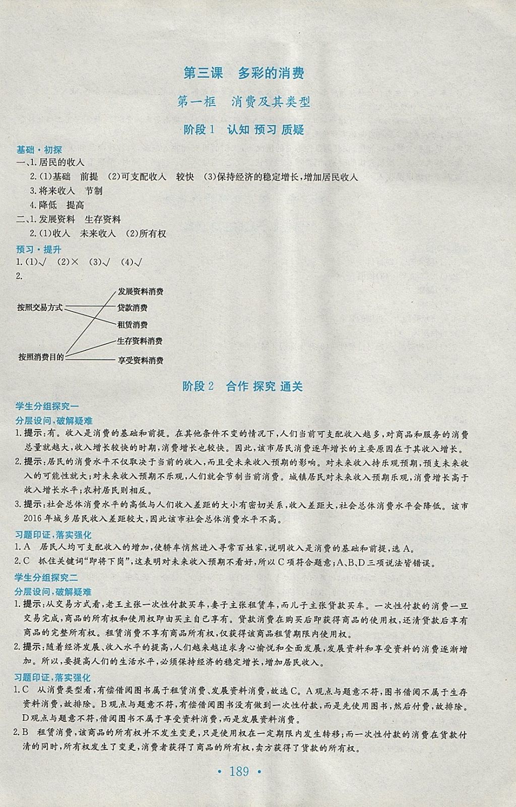 2018年新編高中同步作業(yè)思想政治必修1人教版 參考答案第5頁