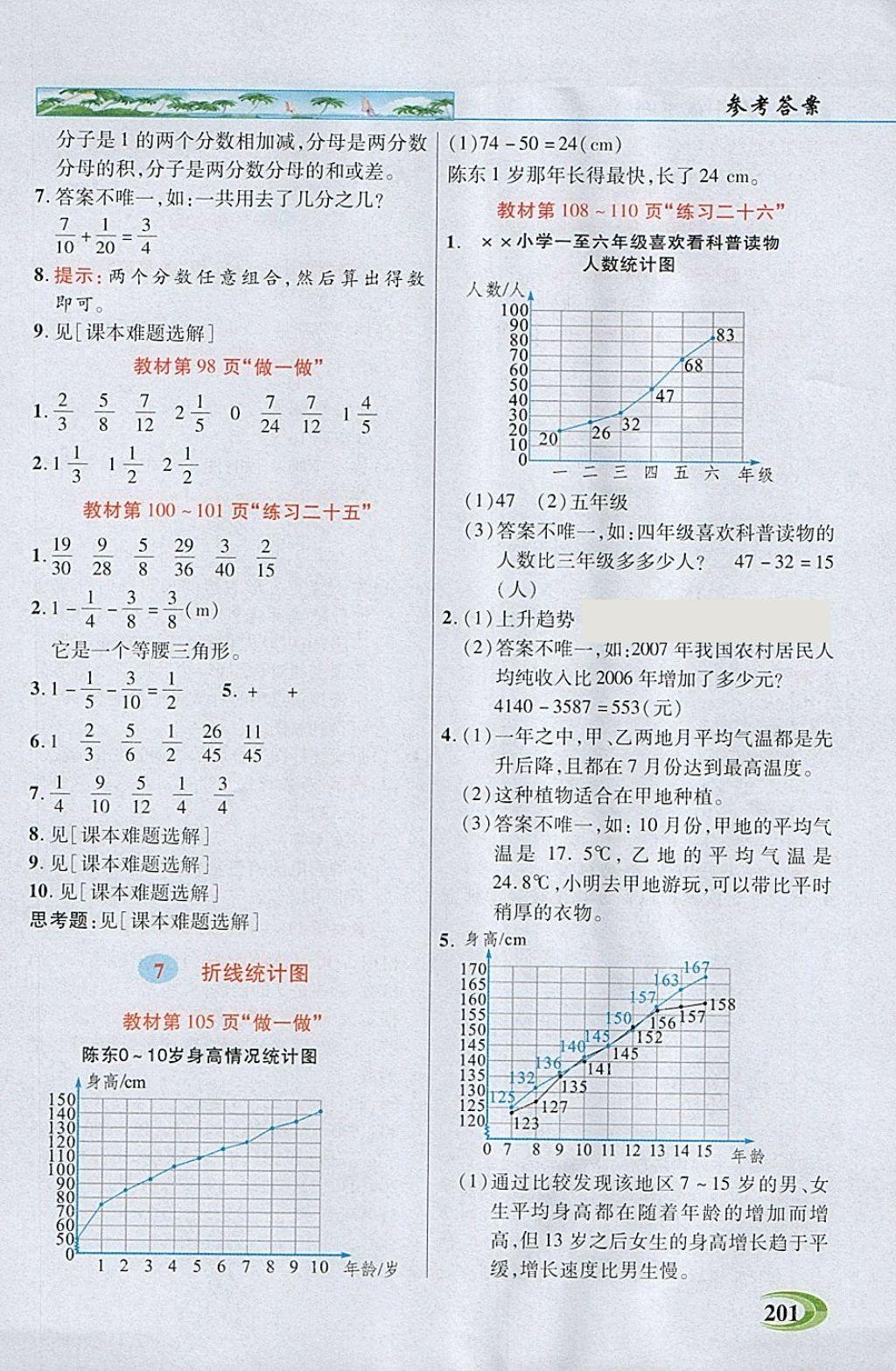 2018年引探练创英才教程五年级数学下册人教版 参考答案第26页