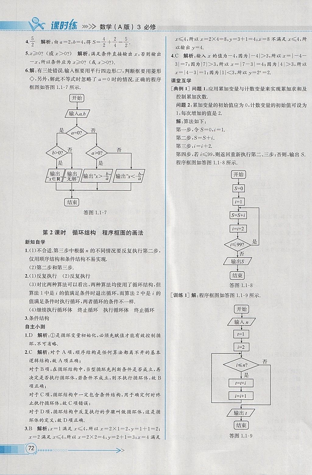 2018年同步導(dǎo)學(xué)案課時(shí)練數(shù)學(xué)必修3人教A版 參考答案第4頁