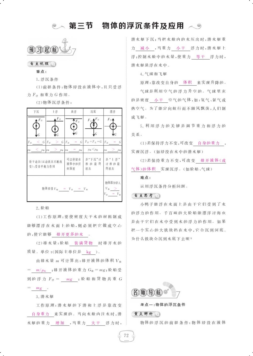 2018年領(lǐng)航新課標(biāo)練習(xí)冊(cè)八年級(jí)物理下冊(cè)人教版 第十章 浮力第12頁