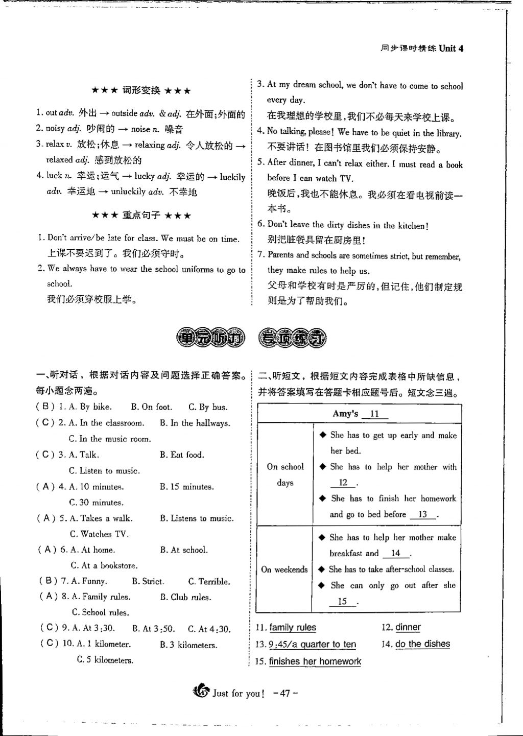 2018年蓉城优课堂给力A加七年级英语下册 Unit 4 Don't eat in class第2页