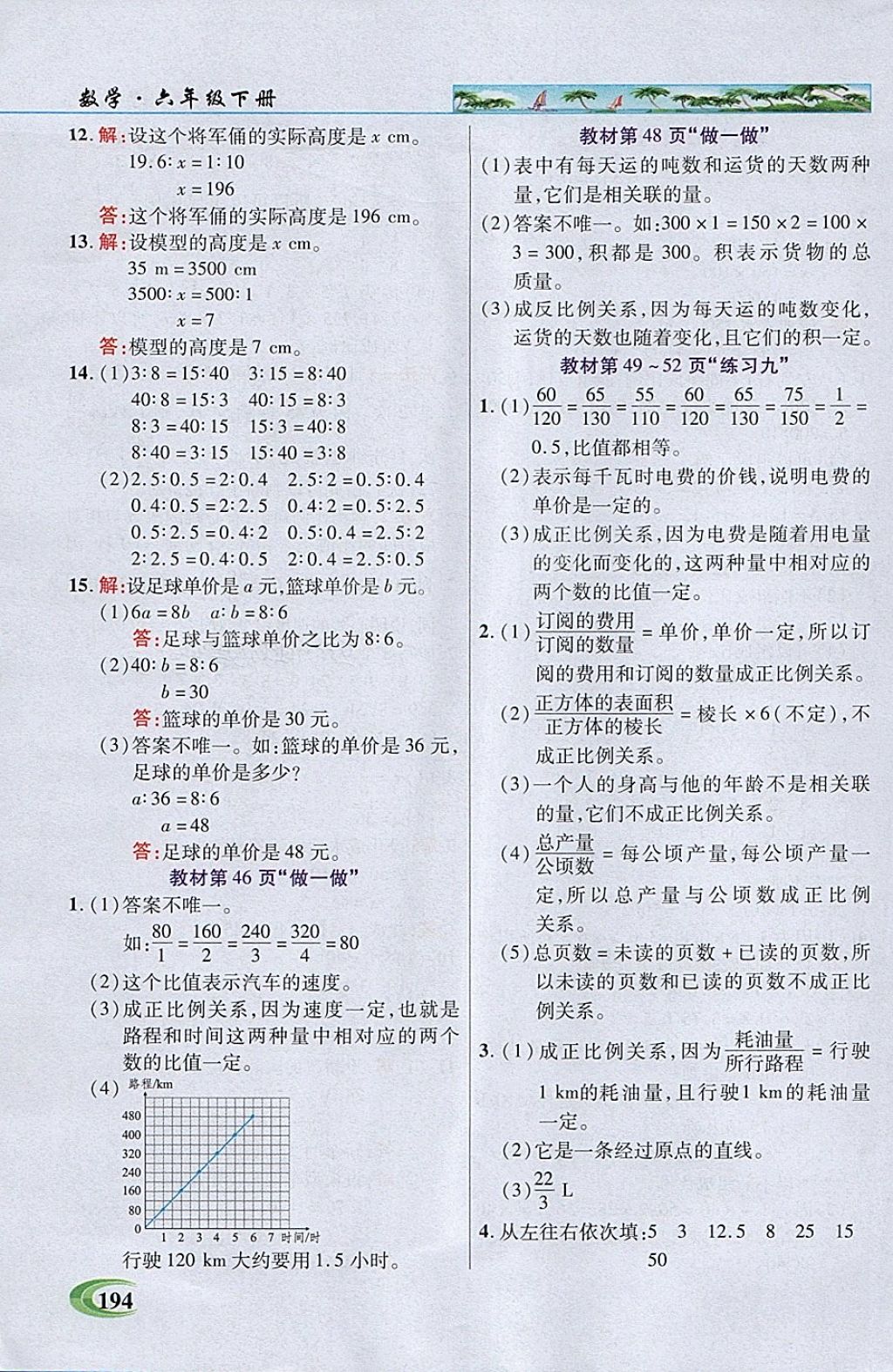 2018年引探練創(chuàng)英才教程六年級數(shù)學(xué)下冊人教版 參考答案第19頁